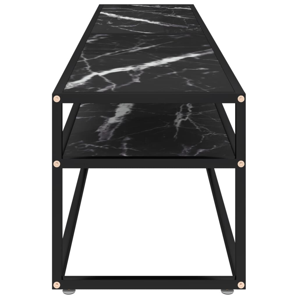 vidaXL Έπιπλο Τηλεόρασης Λευκό Όψη Μαρμάρου 180x40x40,5εκ Γυαλί Ασφαλ.