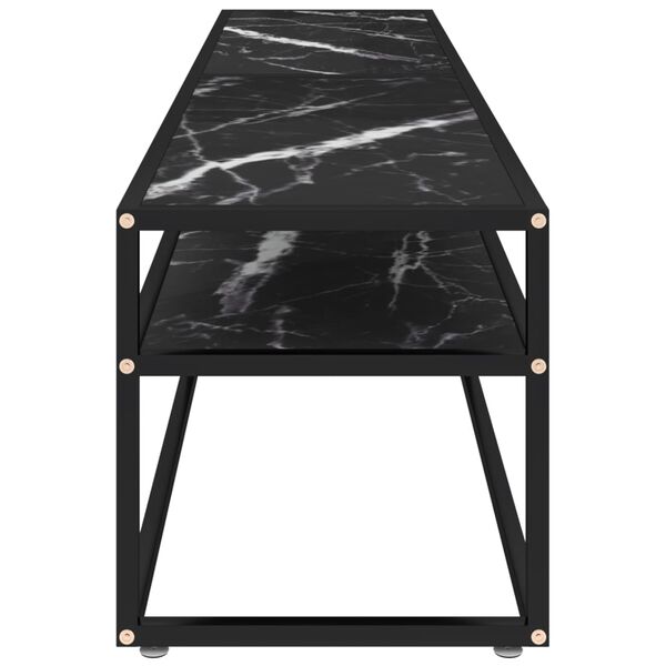 vidaXL Έπιπλο Τηλεόρασης Λευκό Όψη Μαρμάρου 180x40x40,5εκ Γυαλί Ασφαλ.