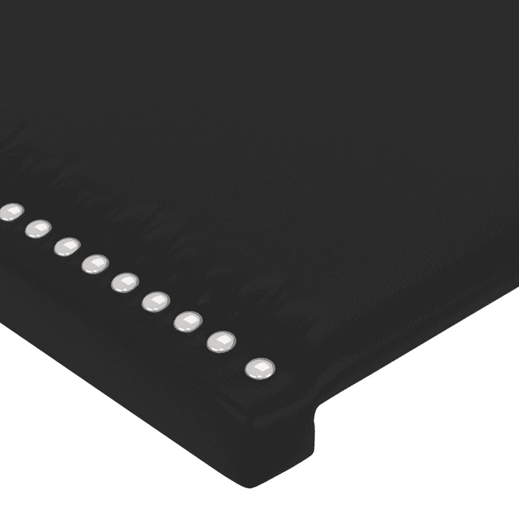 vidaXL Κρεβάτι Boxspring με Στρώμα Μαύρο 100x200εκ.από Συνθετικό Δέρμα
