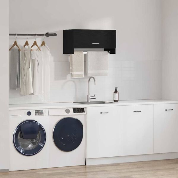 vidaXL Ντουλάπι με πόρτα Μαύρο 70 x 32.5 x 35 cm Επεξεργασμένο ξύλο