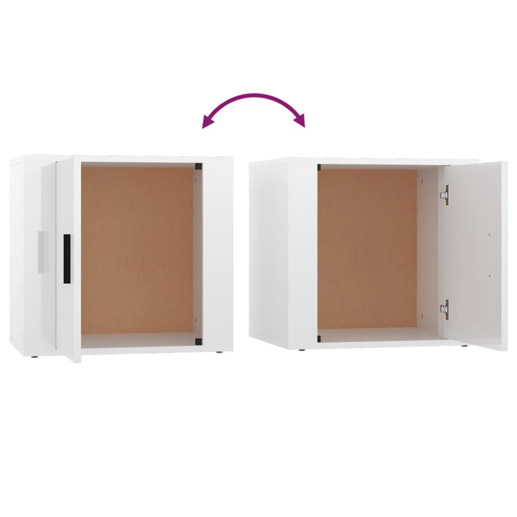 vidaXL Κομοδίνα 2 τεμ. Γυαλιστερό Λευκό 50x39x47 εκ.