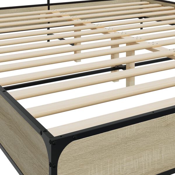 vidaXL Πλαίσιο Κρεβατιού Sonoma Δρυς 180x200 εκ. Επεξ. Ξύλο & Μέταλλο