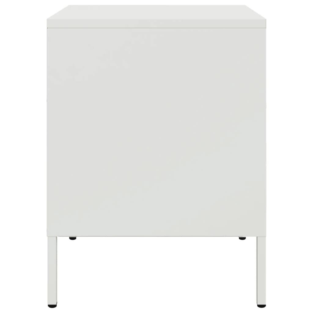 vidaXL Κομοδίνα 2 τεμ. Λευκές 36x39x50,5 εκ. Χάλυβα