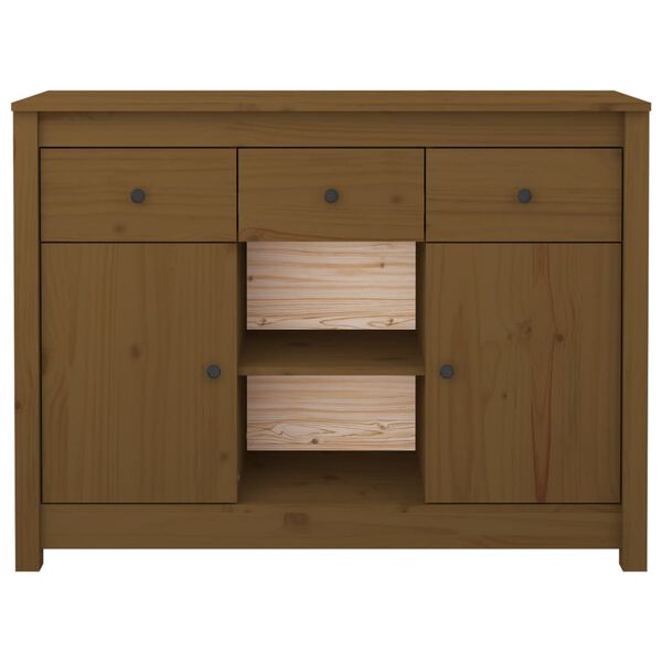 vidaXL Ντουλάπι Καφέ Μελί 100x35x74,5 εκ. από Μασίφ Ξύλο Πεύκου