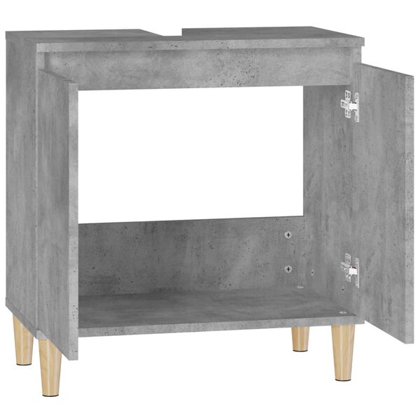 vidaXL Ντουλάπι Νιπτήρα Γκρι Σκυρ. 58x33x60 εκ. Επεξεργασμένο Ξύλο