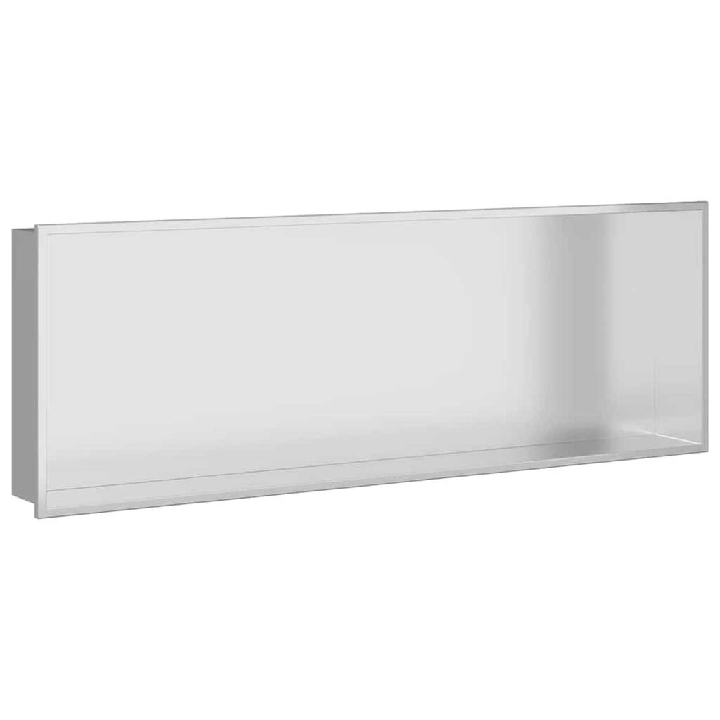 vidaXL Νίτσα Μπάνιου Ασημί 90 x 30 x 9.5 εκ. Ανοξείδωτο ατσάλι