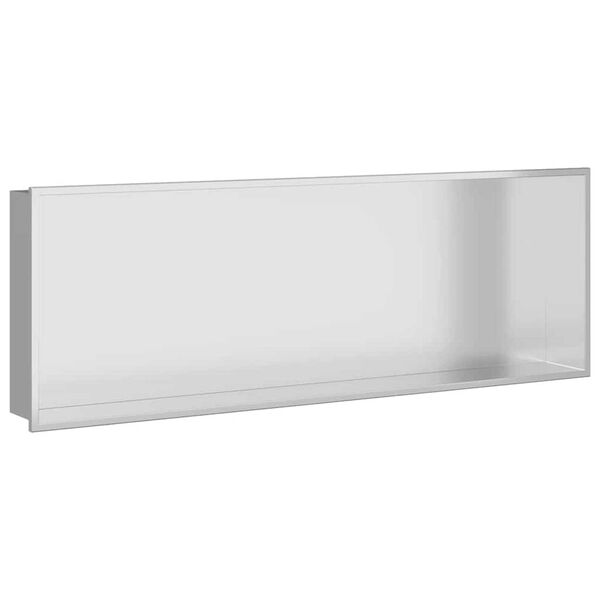 vidaXL Νίτσα Μπάνιου Ασημί 90 x 30 x 9.5 εκ. Ανοξείδωτο ατσάλι