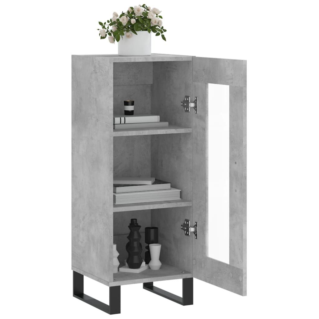 vidaXL Ντουλάπι Γκρι Σκυροδέματος 34,5x34x90 εκ. Επεξεργασμένο Ξύλο