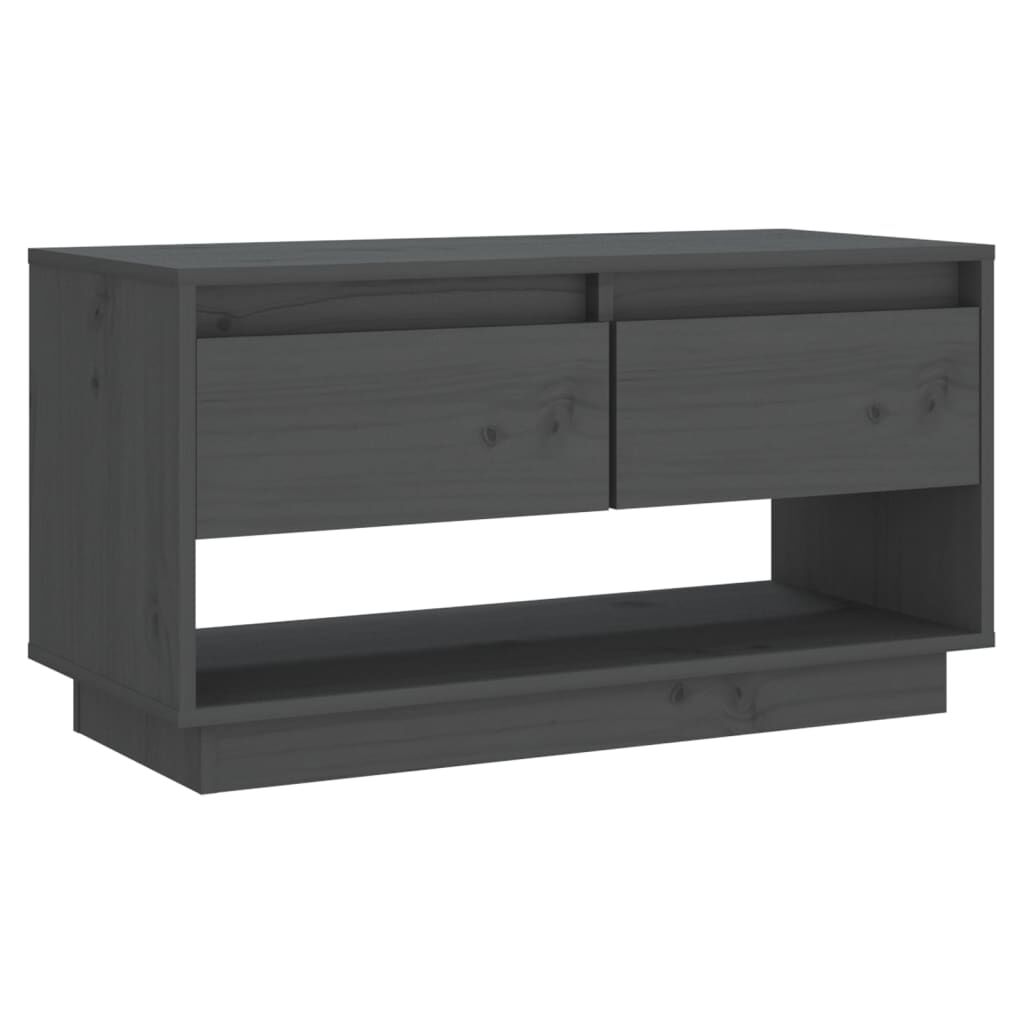 vidaXL Έπιπλο Τηλεόρασης Γκρι 74 x 34 x 40 εκ. από Μασίφ Ξύλο Πεύκου