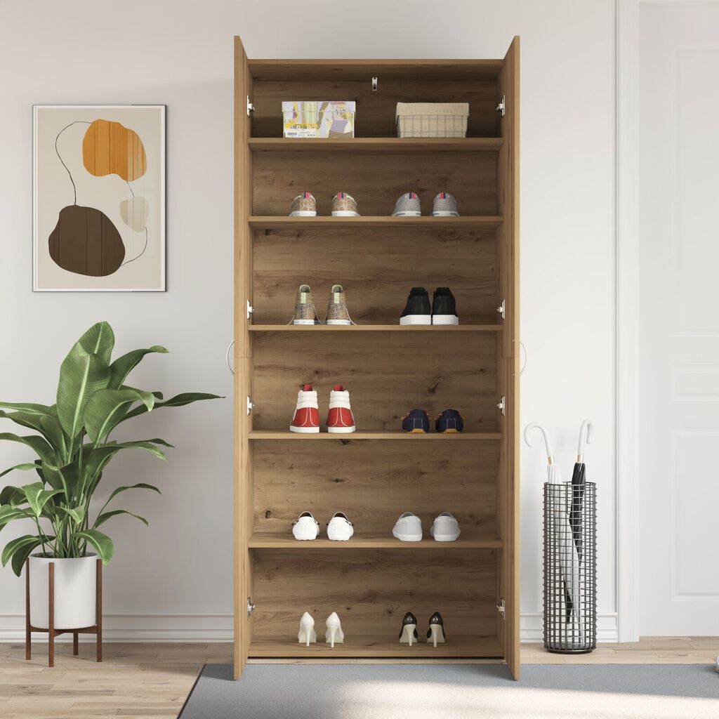 vidaXL Ντουλάπι Παπουτσιών Artisan Oak 80x35,5x180 εκ Επεξεργασμένο Ξύλο