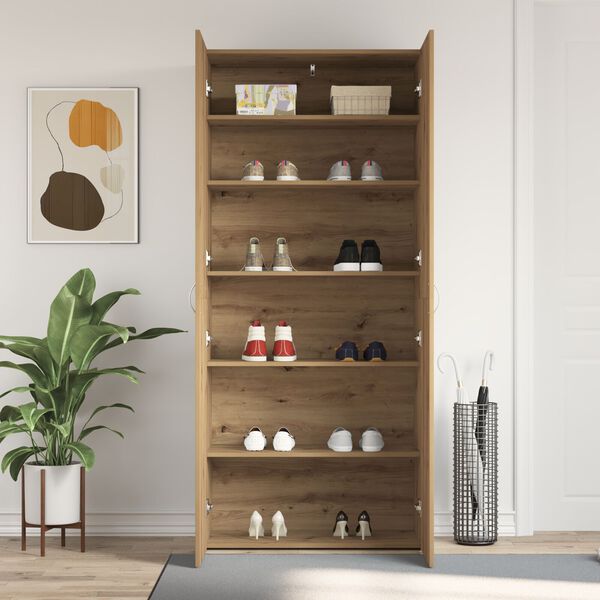 vidaXL Ντουλάπι Παπουτσιών Artisan Oak 80x35,5x180 εκ Επεξεργασμένο Ξύλο