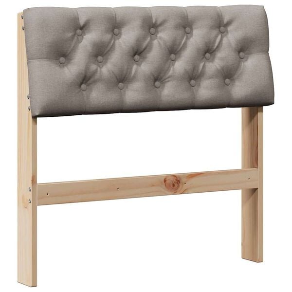 vidaXL Ταπετσαρισμένο κεφαλάρι Taupe 80 cm Στερεά ξυλεία πεύκου