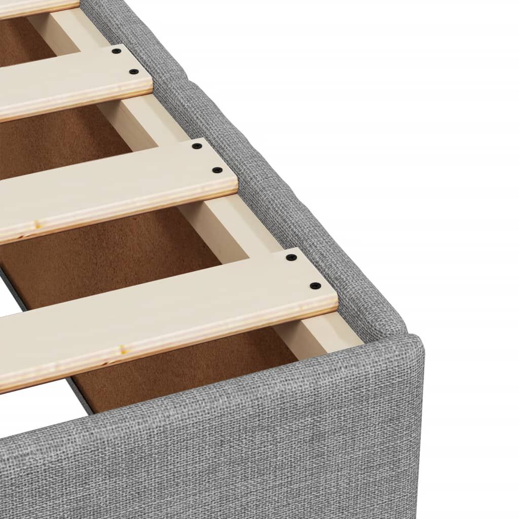 vidaXL Κρεβάτι Boxspring με Στρώμα Ανοιχτό Γκρι 80x200 εκ. Υφασμάτινο