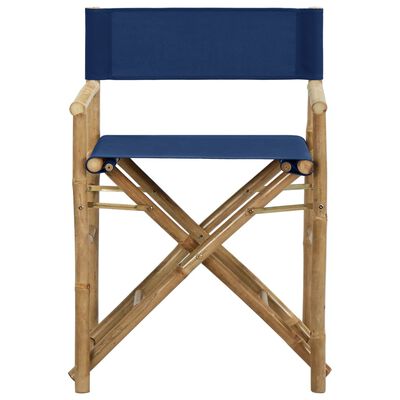 vidaXL Καρέκλες Σκηνοθέτη Πτυσσόμενες 2 τεμ. Μπλε από Μπαμπού / Ύφασμα