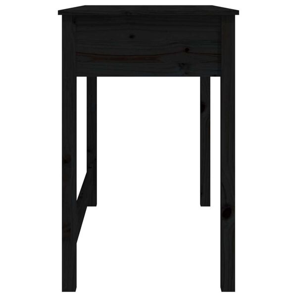 vidaXL Γραφείο με Συρτάρια Μαύρο 100x50x78 εκ. από Μασίφ Ξύλο Πεύκου