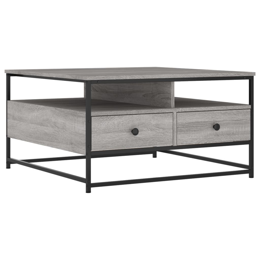 vidaXL Τραπεζάκι Σαλονιού Γκρι Sonoma 80 x 80 x 45 εκ. Επεξεργ. Ξύλο