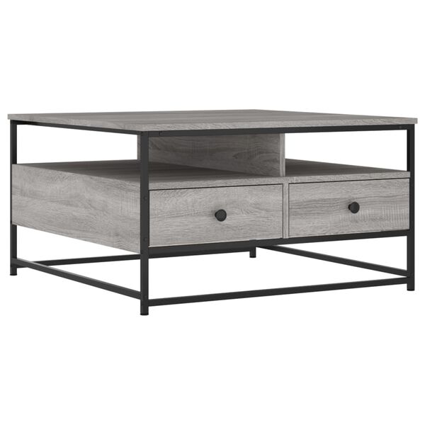 vidaXL Τραπεζάκι Σαλονιού Γκρι Sonoma 80 x 80 x 45 εκ. Επεξεργ. Ξύλο