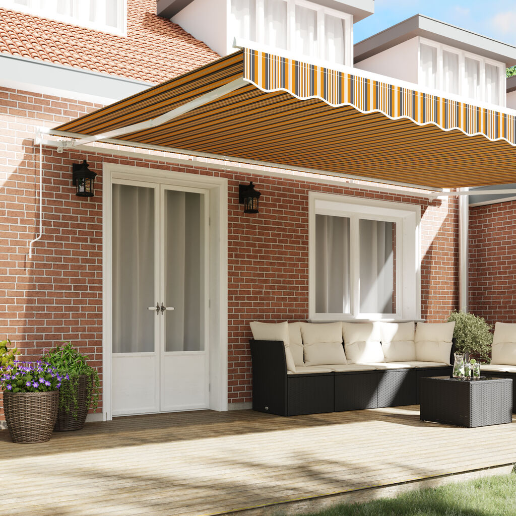 vidaXL Ανασυρόμενη Τέντα Ριγέ 500x300 cm