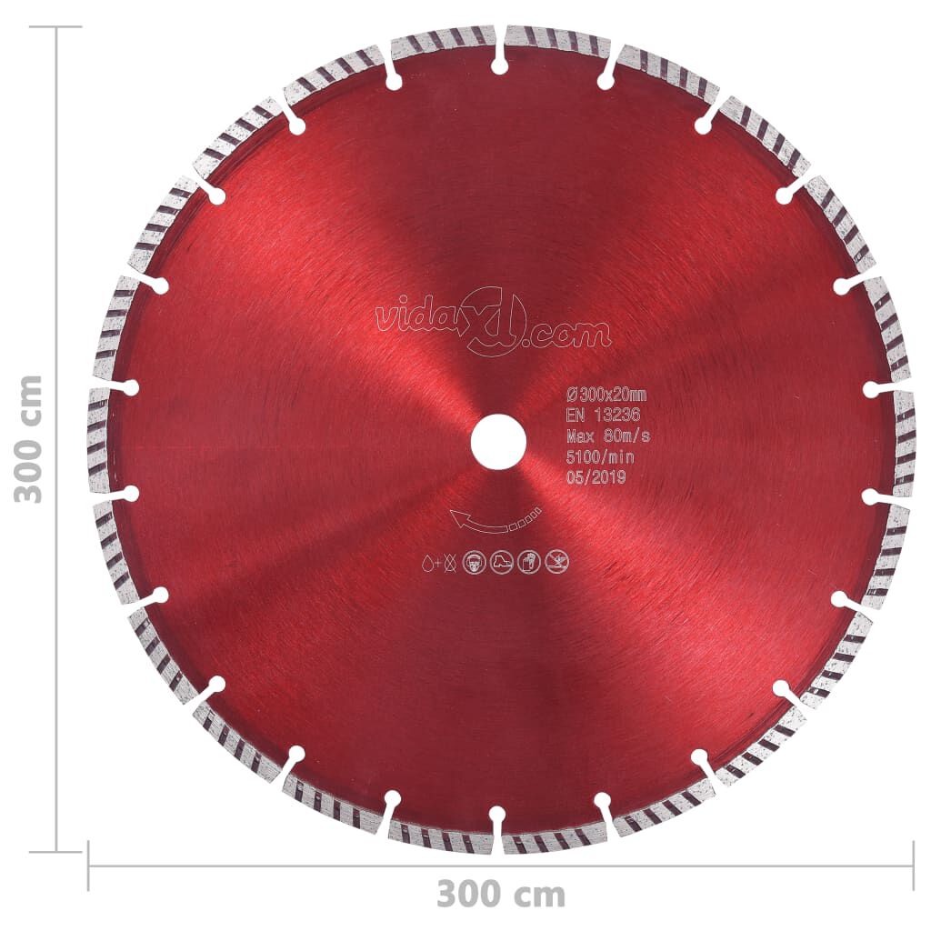 vidaXL Διαμαντόδισκος Κοπής Turbo 300 χιλ. Ατσάλινος