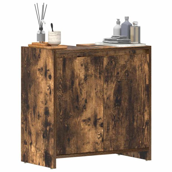 vidaXL Ντουλάπι Μπάνιου Καπνιστή Δρυς 60x33x61 εκ. Επεξεργασμένο Ξύλο