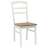vidaXL Καρέκλα τραπεζαρίας 2 pcs Λευκό και Φυσικό Στερεό ξύλο