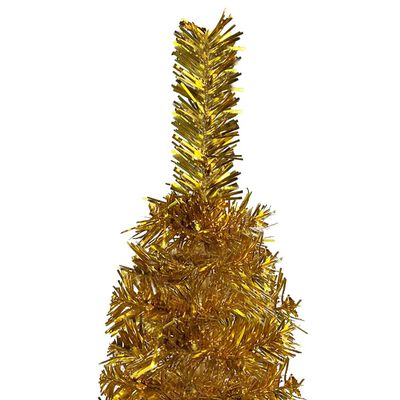 vidaXL Χριστουγεν Δέντρο Προφωτισμένο Slim Χρυσό 120εκ