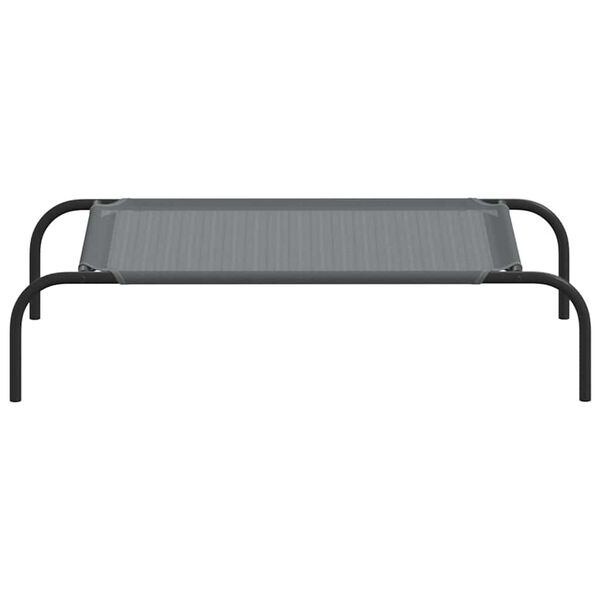 vidaXL Ανυψωμένο κρεβάτι σκύλου γκρι 90x50x20 cm Textilene και χάλυβα