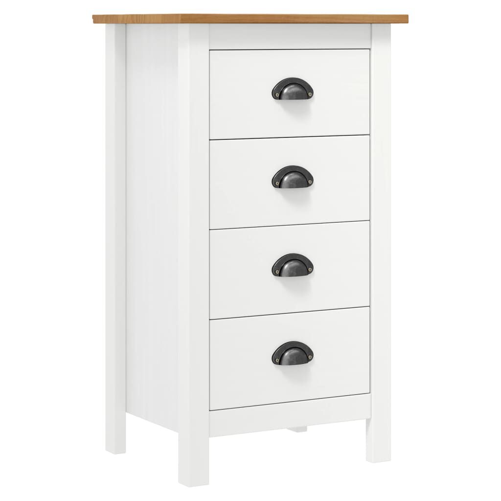 vidaXL Μπουφές Hill Λευκός 46x35x80 εκ. από Μασίφ Ξύλο Πεύκου