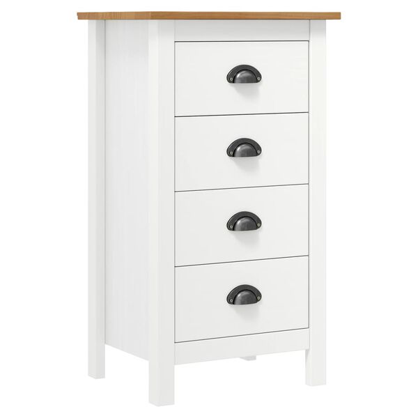 vidaXL Μπουφές Hill Λευκός 46x35x80 εκ. από Μασίφ Ξύλο Πεύκου