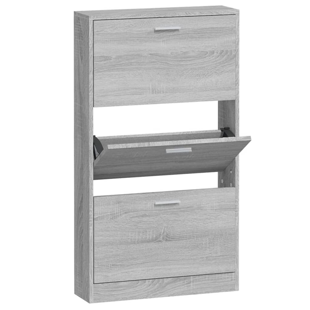 vidaXL Παπουτσοθήκη Γκρι Sonoma 59x17x108 εκ. από Επεξεργασμένο Ξύλο