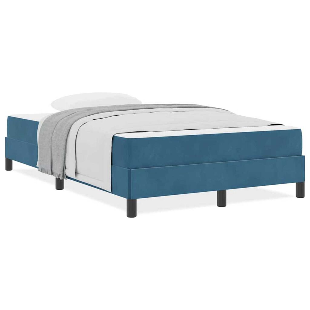 vidaXL Κρεβάτι box spring με στρώμα Σκούρο Μπλε 120 x 190 cm Βελούδο