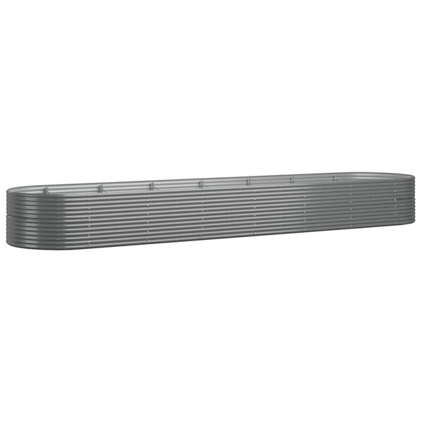 vidaXL Ζαρντινιέρα Γκρι 584x140x68 εκ. Ατσάλι με Ηλεκτρ. Βαφή Πούδρας