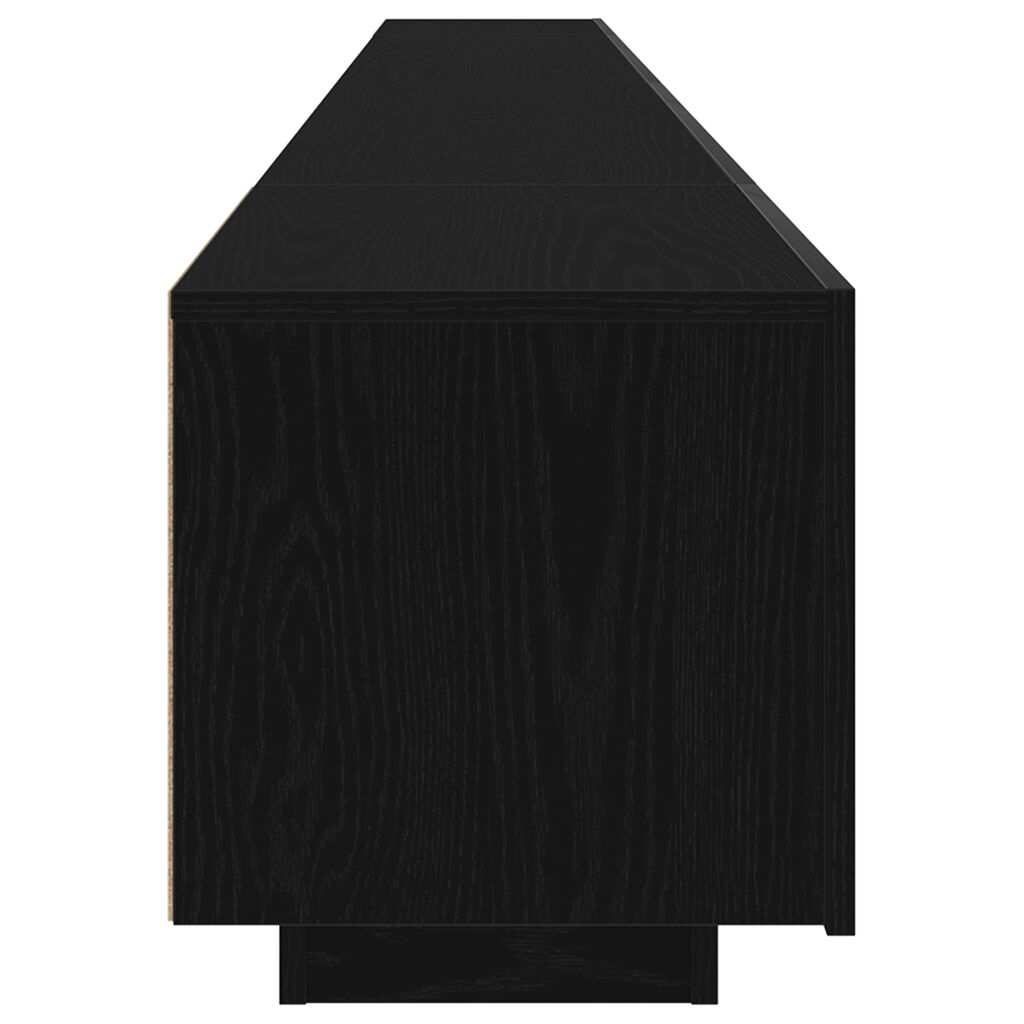 vidaXL Ντουλάπι τηλεόρασης με LED φώτα Μαύρο Δρυς 300x35x40 εκ. Κατασκευασμένο από Ξύλο