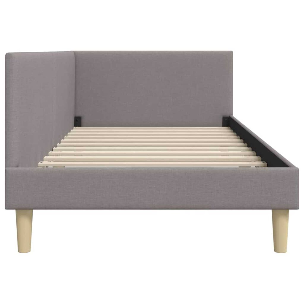 vidaXL Κρεβάτι Γωνίας Άλλο Taupe 100 x 200 cm Ύφασμα και Έργο ξύλου