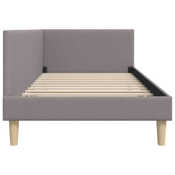 vidaXL Κρεβάτι Γωνίας Άλλο Taupe 100 x 200 cm Ύφασμα και Έργο ξύλου