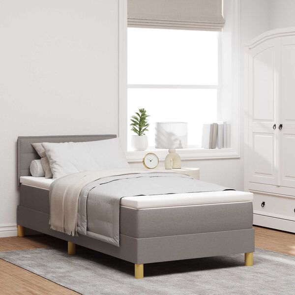 vidaXL Κρεβάτι Box Spring με Στρώμα & LED Ταπ 80x200 εκ. Ύφασμα