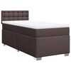 vidaXL Κρεβάτι Boxspring με Στρώμα Σκούρο Καφέ 100x200 εκ. Υφασμάτινο