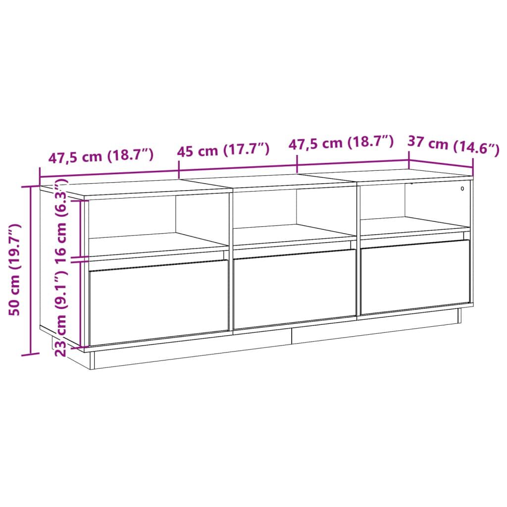 vidaXL Έπιπλο Τηλεόρασης Καφέ Κεριού 140x37x50 εκ. Μασίφ Ξύλο Πεύκου