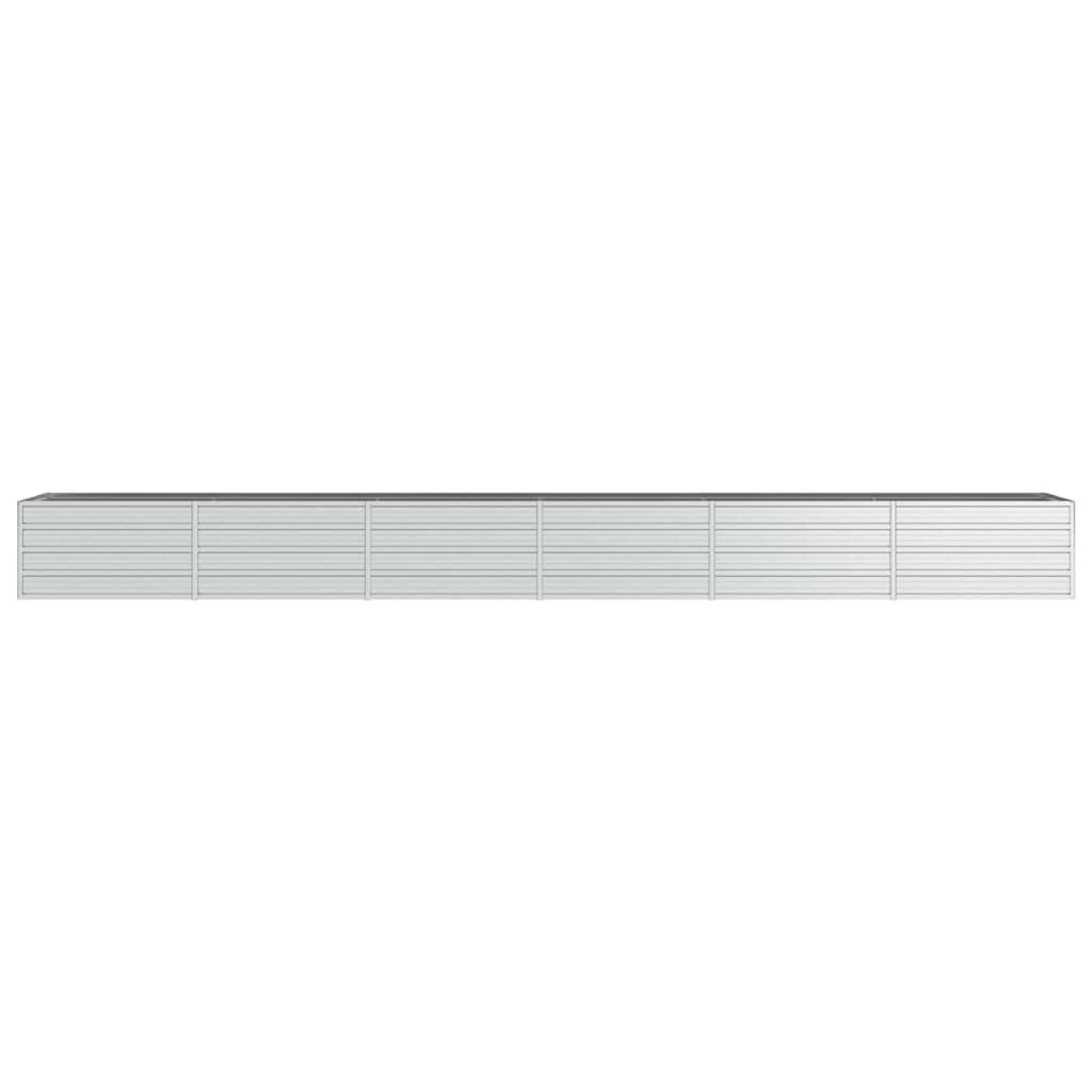 vidaXL Ζαρντινιέρα Υπερυψωμένη Ασημί 480x80x45 εκ. Γαλβανισμ. Χάλυβας