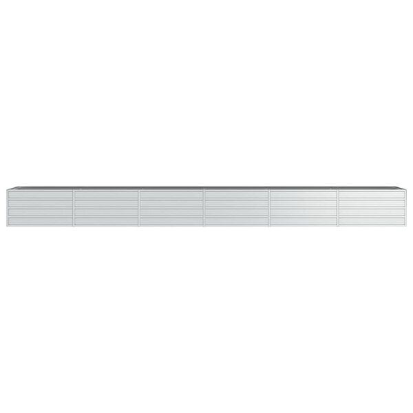 vidaXL Ζαρντινιέρα Υπερυψωμένη Ασημί 480x80x45 εκ. Γαλβανισμ. Χάλυβας