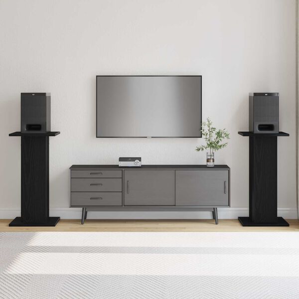 vidaXL Σταντ Ηχείων 2 τμχ Μαύρη Δρυς 30x30x60 εκ Φτιαγμένο από Ξύλο