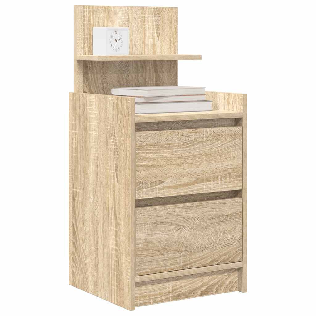 vidaXL Κομοδίνα με 2 συρτάρια 2 τεμάχια Sonoma Δρυς 38x34x80 εκ.