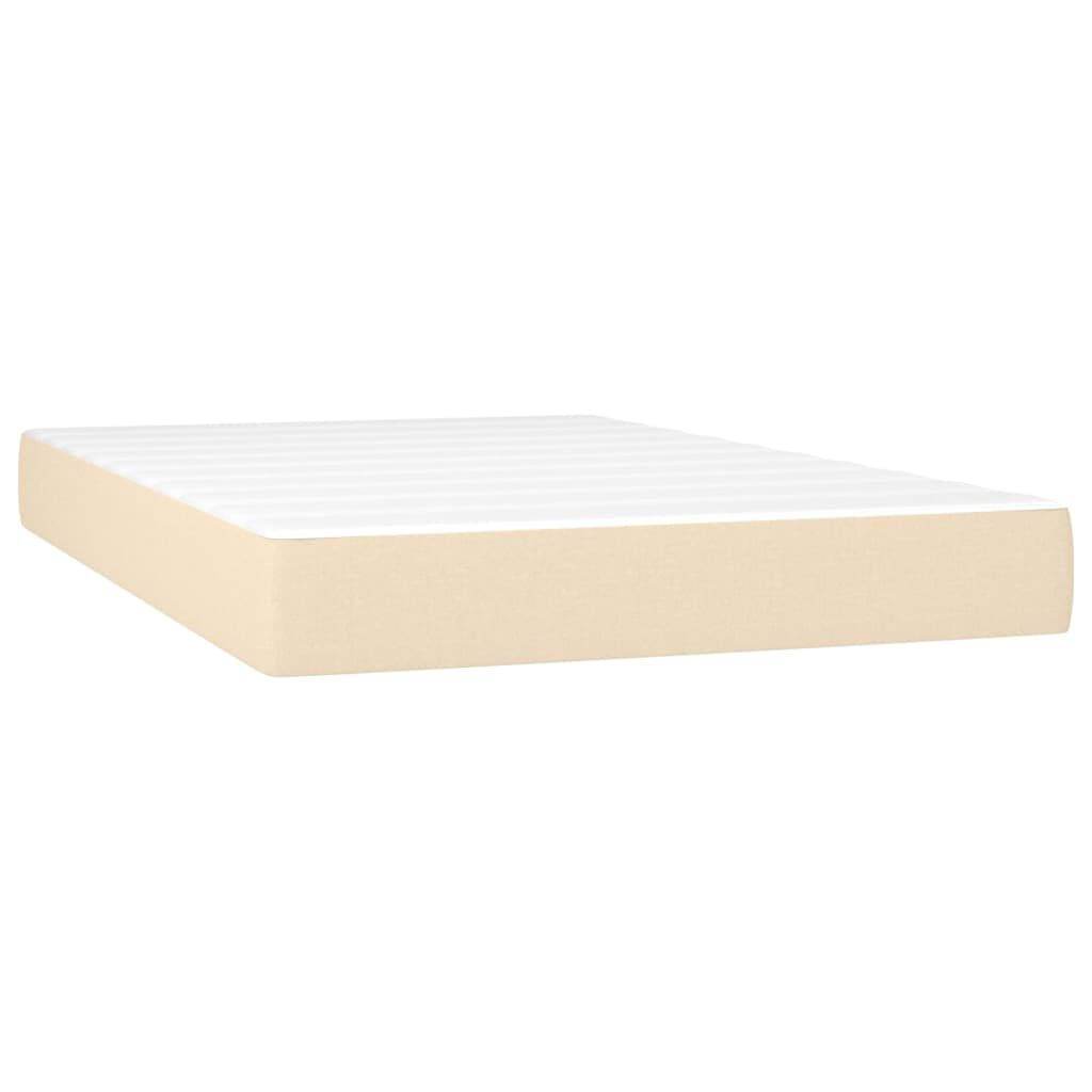 vidaXL Κρεβάτι Boxspring με Στρώμα Κρεμ 120x200 εκ. Υφασμάτινο