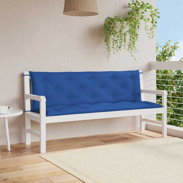 vidaXL Μαξιλάρι Πάγκου Κήπου Μπλε 150x(50+50)x7 εκ. Ύφασμα Oxford