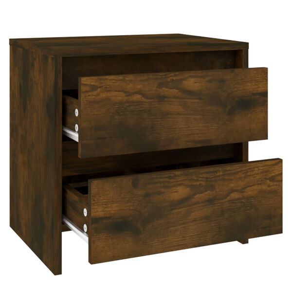 vidaXL Κομοδίνα 2 τεμ. Καπνιστή Δρυς 45x34,5x44,5 εκ. από Επεξ. Ξύλο