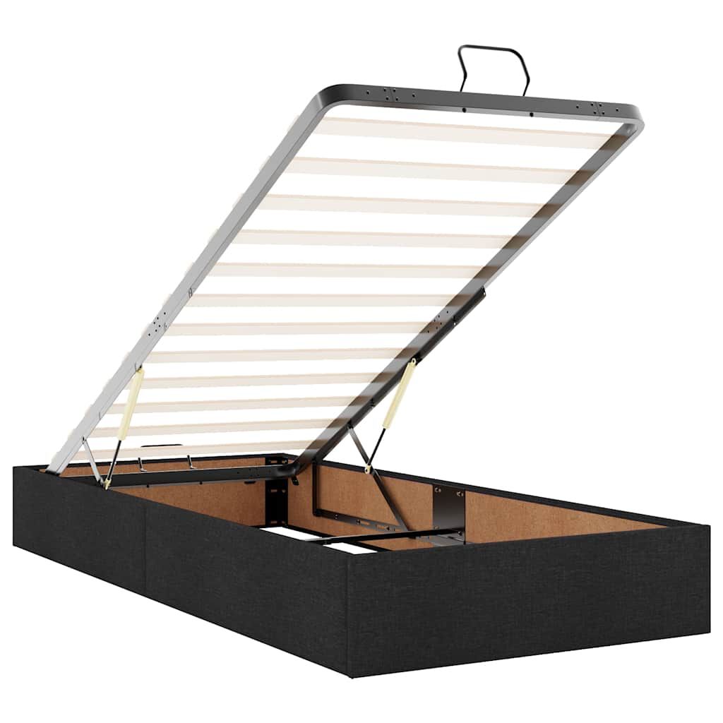 vidaXL Οθωμανικό κρεβάτι με στρώματα Μαύρο 160x200cm Ύφασμα