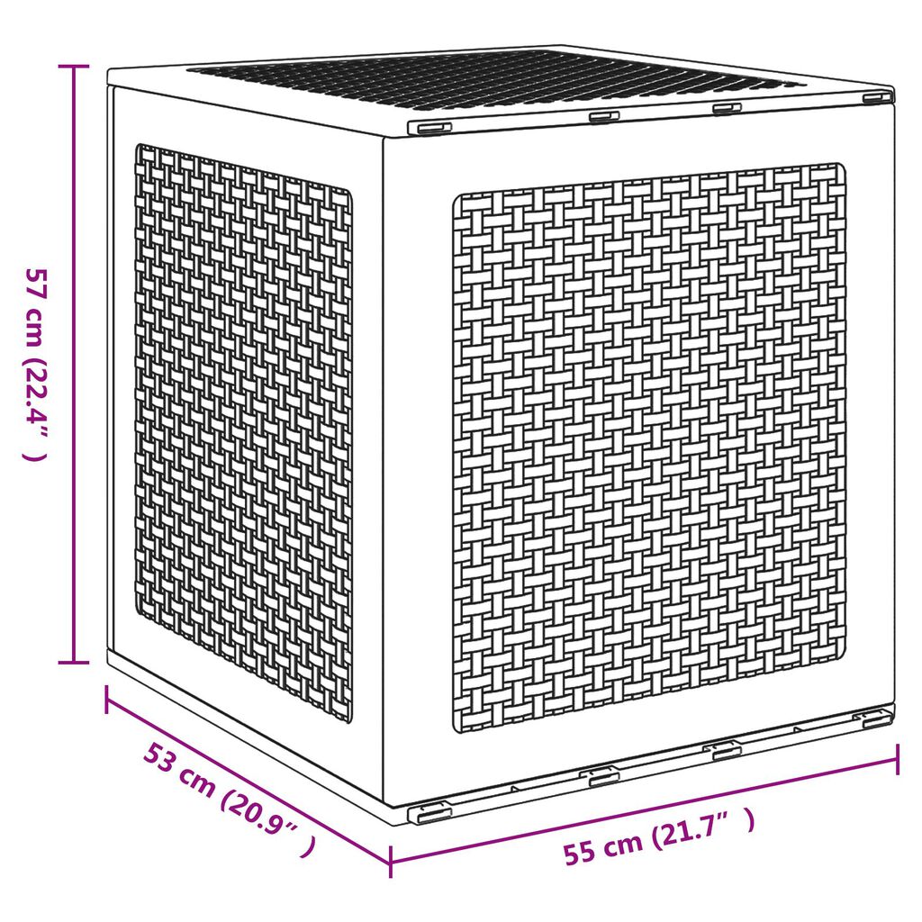 vidaXL Σακούλα Αποθήκευσης Κήπου Λευκή 55x53x57 εκ PP