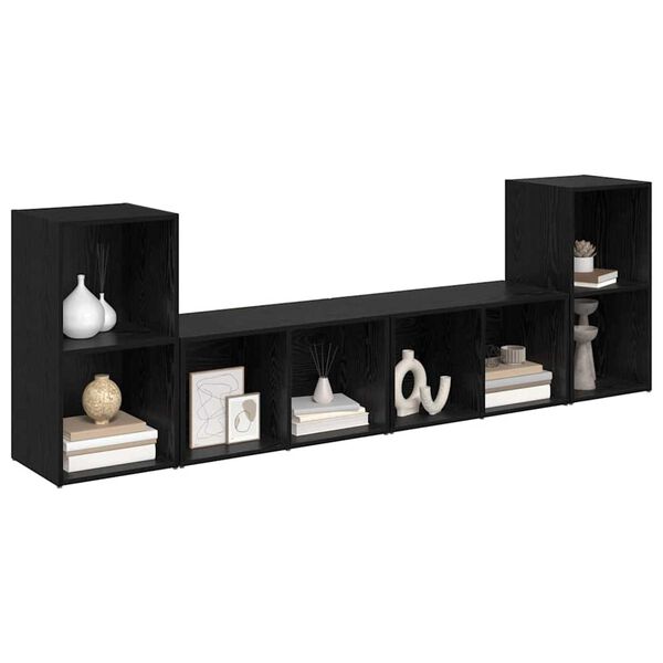 vidaXL Σετ επίπλου τηλεόρασης 4 pcs Μαύρη δρυς 37 x 35 x 72 εκ.