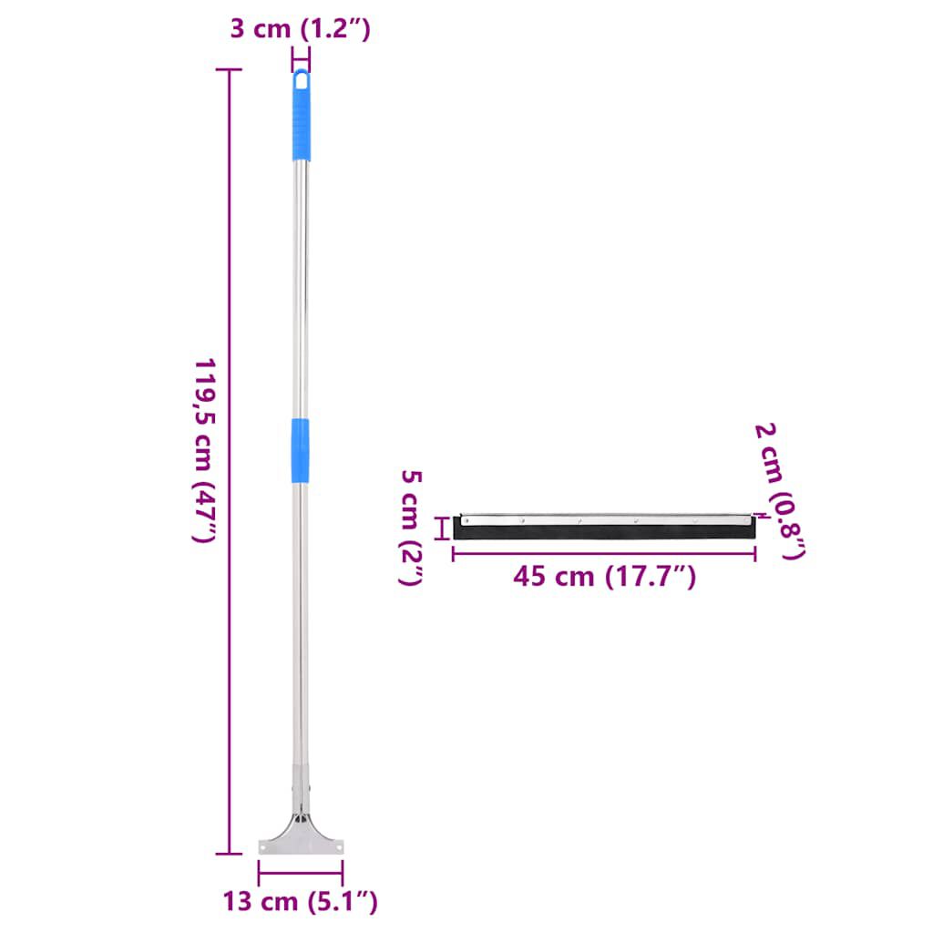 vidaXL Σκούπες δαπέδου 5 τεμ. 45x122,5 εκ. από Ατσάλι και Καουτσούκ