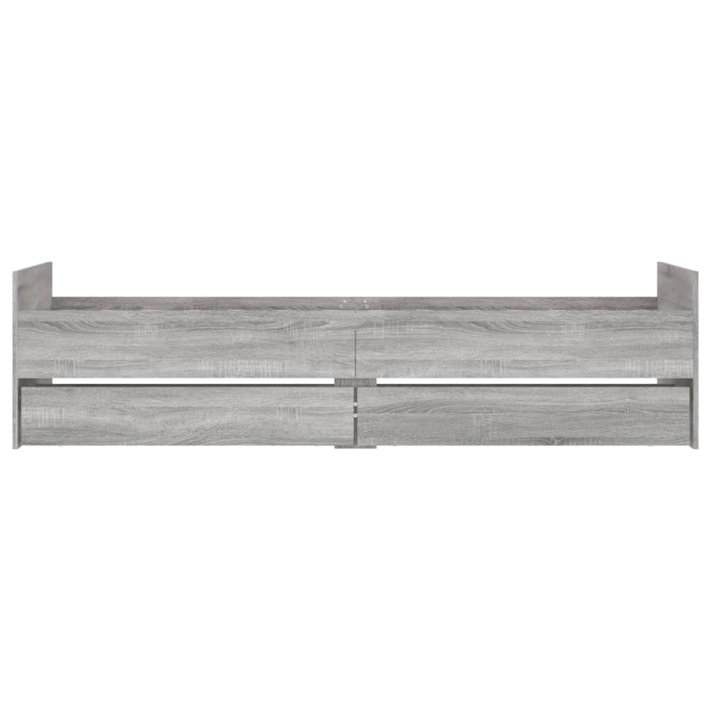 vidaXL Πλαίσιο Κρεβατιού με Συρτάρια Γκρι sonoma 100x200 εκ.